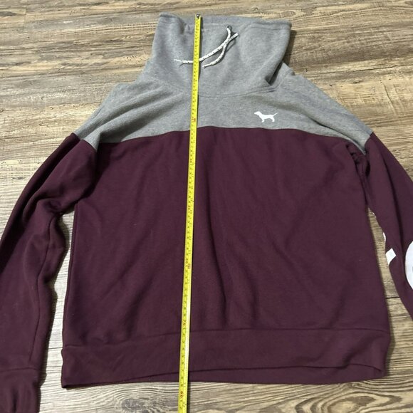 PINK Victoria Secret Women’s Cowl Neck Long Sleeve Shirt Sweat Shirt Jacket S - Picture 2 of 9